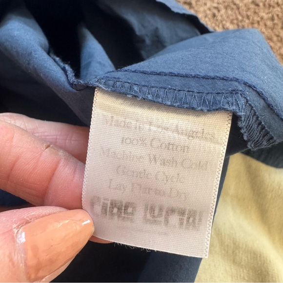 Ciao Lucia Gabriela Navy Smocked Midi Dress Cotton Poplin Sleeveless L $305 - Picture 6 of 10